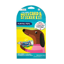 Load image into Gallery viewer, Tiny Tada! Note Cards & Sticker Set - Playful Pups