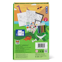 Load image into Gallery viewer, Dinosaur Colouring Set – full kit with markers and stickers