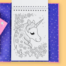 Load image into Gallery viewer, Tiger Tribe Unicorn Magic Colouring Set –colouring page close-up – the outdoor kid.