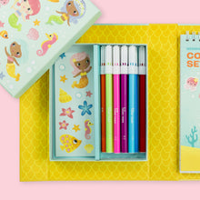 Load image into Gallery viewer, Tiger Tribe Mermaids Colouring Set – quality coloured markers included – the outdoor kid.