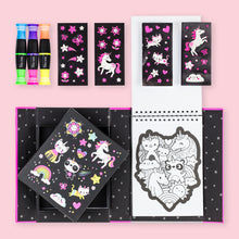 Load image into Gallery viewer, Tiger Tribe Neon Colouring Set – Unicorns & Friends – 36 colouring pages – the outdoor kid.
