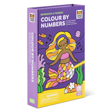 Load image into Gallery viewer, Tiger Tribe Colour by Numbers – Mermaids & Friends – full kit with markers – the outdoor kid.