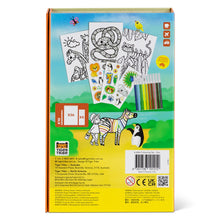 Load image into Gallery viewer, Tiger Tribe Colouring Set – Zoo – full kit with markers and stickers – the outdoor kid.