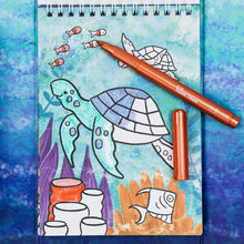 Load image into Gallery viewer, Tiger Tribe Shimmer Colouring Set – Sea Life – sea creature illustrations close-up – the outdoor kid.