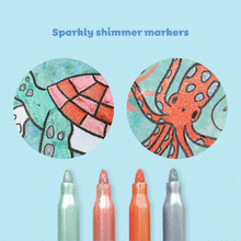 Load image into Gallery viewer, Tiger Tribe Shimmer Colouring Set – Sea Life – shimmer markers included – the outdoor kid.