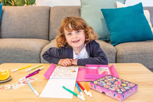 Load image into Gallery viewer, Tiger Tribe Magical Creatures Colouring Set – lifestyle shot of child colouring – the outdoor kid.