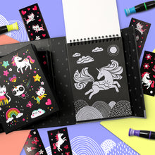 Load image into Gallery viewer, Tiger Tribe Neon Colouring Set – Unicorns & Friends – 36 colouring pages – the outdoor kid.