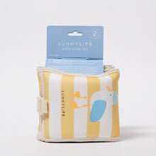 Load image into Gallery viewer, Kids Neoprene Arm Bands Sid the Seagull Mustard Stripe
