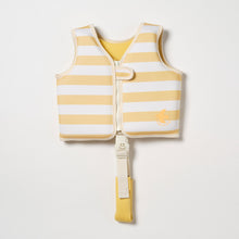 Load image into Gallery viewer, Kids Swim Vest Sid the Seagull Mustard Stripe Size 1-2