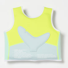 Load image into Gallery viewer, Swim Vest 2-3 Salty the Shark Aqua Neon Yellow