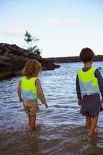 Load image into Gallery viewer, Swim Vest 2-3 Salty the Shark Aqua Neon Yellow