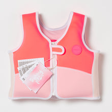 Load image into Gallery viewer, Swim Vest 1-2 Melody the Mermaid Neon Strawberry