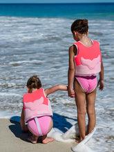 Load image into Gallery viewer, Swim Vest 1-2 Melody the Mermaid Neon Strawberry