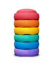 Load image into Gallery viewer, Rainbow Classic Stapelstein® set with red, orange, yellow, green, blue and violet stones – safe & recyclable.