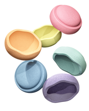 Load image into Gallery viewer, Stapelstein® Original Rainbow Pastel – eco-friendly stacking stone for imaginative play and active movement.