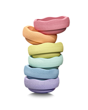 Load image into Gallery viewer, Stapelstein® Original Rainbow Pastel stacking stone – light, bright colours for creative play and balance.