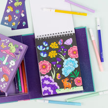 Load image into Gallery viewer, Tiger Tribe Colouring Set – Mystical Forest – pastel and jewel-toned markers included – the outdoor kid.