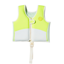 Load image into Gallery viewer, Kids Swim Vest Shark Tribe Blue Neon Citrus 2–3 Years