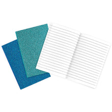 Load image into Gallery viewer, Oh My Glitter! Notebooks - Set of 3 - Aquamarine & Sapphire