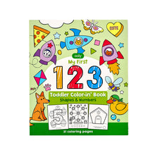 Load image into Gallery viewer, Toddler Color-In' Book - 123 Shapes & Numbers