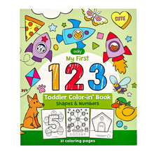 Load image into Gallery viewer, Toddler Color-In' Book - 123 Shapes & Numbers