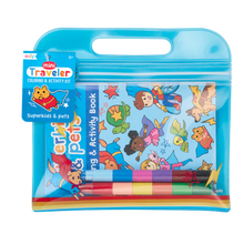 Load image into Gallery viewer, Mini Traveler Coloring & Activity Kit - Superkids & Pets
