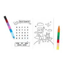 Load image into Gallery viewer, Mini Traveler Coloring & Activity Kit – Superkids & Pets