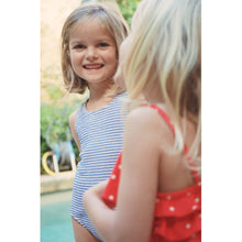 Load image into Gallery viewer, Crepe Basic Swimsuit Fine Stripe