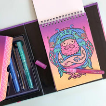 Load image into Gallery viewer, Tiger Tribe Glitter Colouring Set – Ocean Dreams – liquid glitter markers included – the outdoor kid.