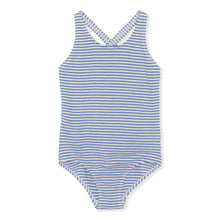 Load image into Gallery viewer, Crepe Basic Swimsuit Fine Stripe