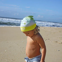 Load image into Gallery viewer, Shaped Swimming Cap Shark Tribe Khaki Ombre