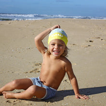 Load image into Gallery viewer, Shaped Swimming Cap Shark Tribe Khaki Ombre