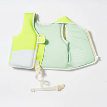 Load image into Gallery viewer, Swim Vest Shark Tribe Blue Neon Citrus | Size 2-3