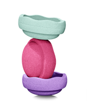 Load image into Gallery viewer, Stapelstein® Mint, Violet & Pink stacking stones – set of 3, safe and recyclable.