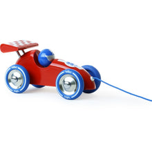 Load image into Gallery viewer, Pull Along Drag Racing Car | Red & Blue