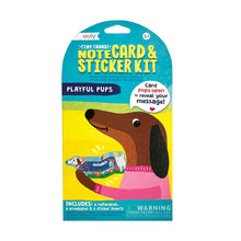 Load image into Gallery viewer, Tiny Tada! Note Cards &amp; Sticker Set - Playful Pups
