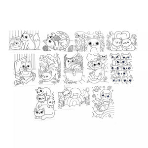 Undercover Art Hidden Pattern Colouring Activity Cards - Smitten Kittens