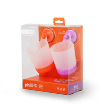 Load image into Gallery viewer, Phillup Hangable Cups - 2 Pack Tangerine + Lilac
