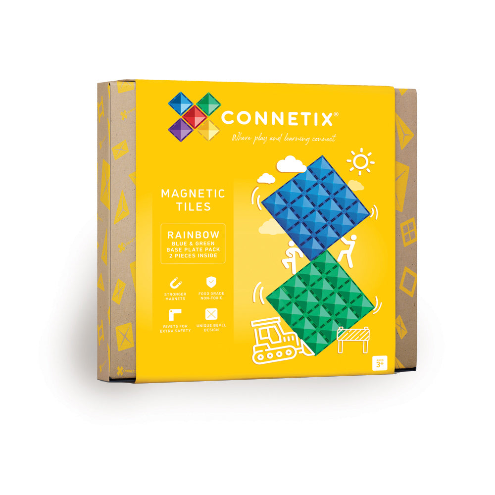 Connetix 2 Piece Base Plate Blue & Green Pack