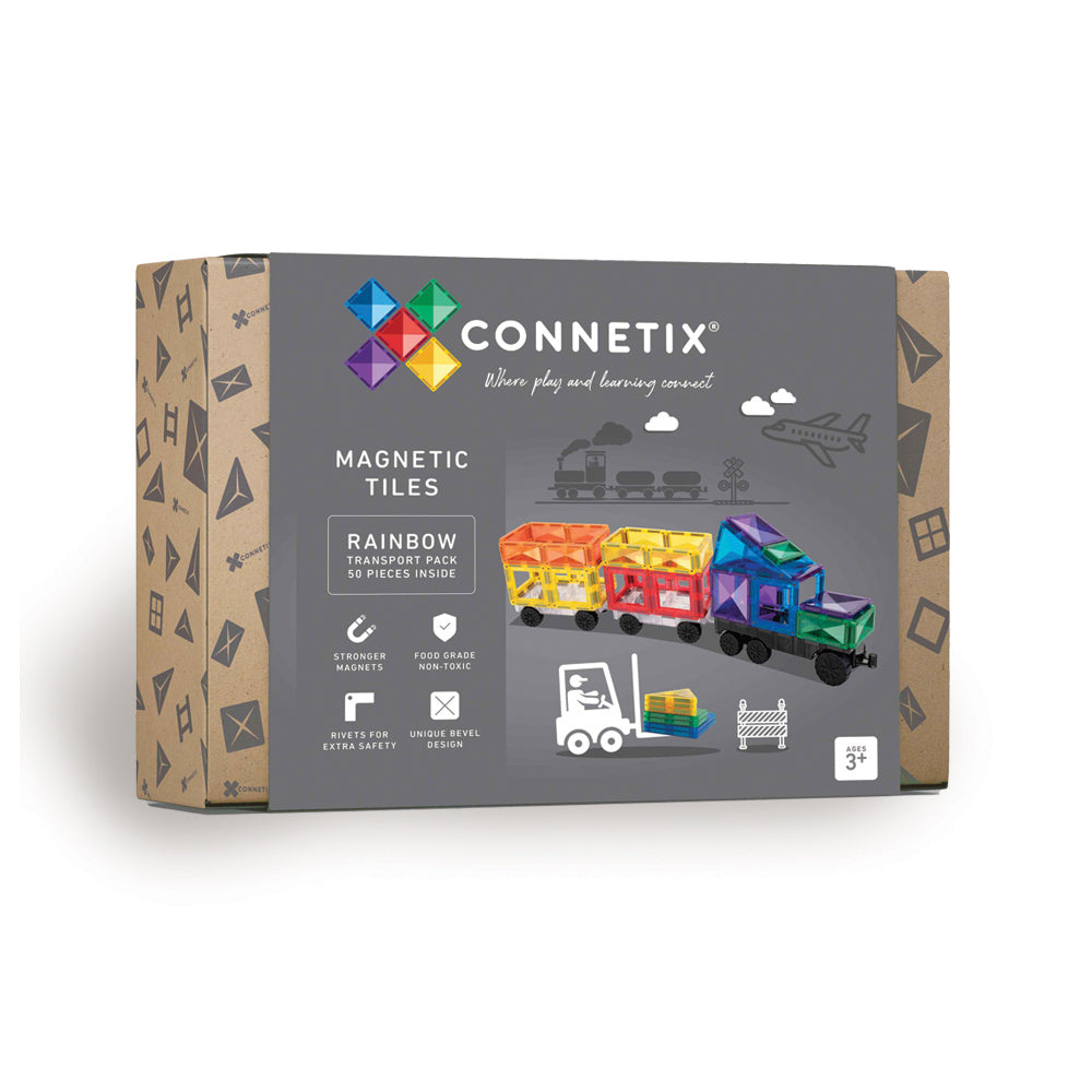 Connetix 50 Piece Rainbow Transport Pack