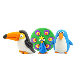 Birds Set Medium - Toucan, Penguin & Peacock