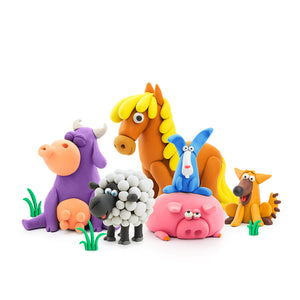 Animals Set Large - Pig, Horse, Sheep, Cow, Dog & Rabbit