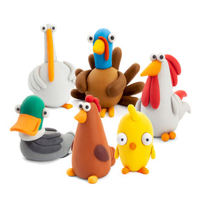 Farm Birds Set Large - Hen, Goose, Chick, Duck, Rooster & Turkey