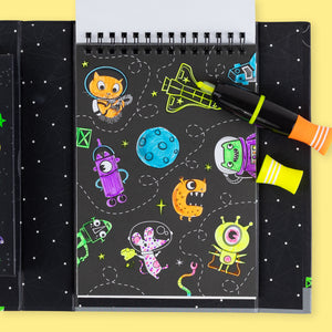 Tiger Tribe Neon Colouring Set – colouring page close-up – the outdoor kid.