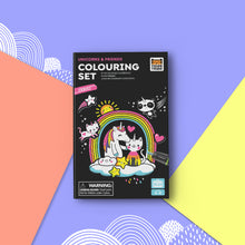 Load image into Gallery viewer, Tiger Tribe Neon Colouring Set – Unicorns &amp; Friends – portable mess-free colouring for kids – the outdoor kid.


