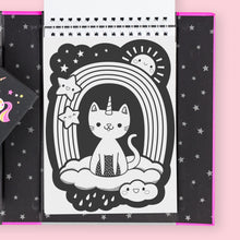 Load image into Gallery viewer, Tiger Tribe Neon Colouring Set – Unicorns &amp; Friends – colouring page close-up – the outdoor kid.


