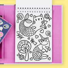 Load image into Gallery viewer, Tiger Tribe Magical Creatures Colouring Set – colouring page close up – the outdoor kid.


