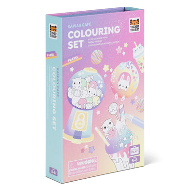 Tiger Tribe Pastel Colouring Set – Kawaii Cafe – full kit with markers and stickers – the outdoor kid.

