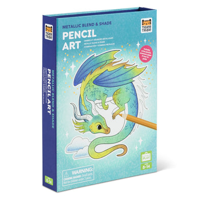 Tiger Tribe Pencil Art – Metallic Blend & Shade – full kit with pencils and colouring pages – the outdoor kid.