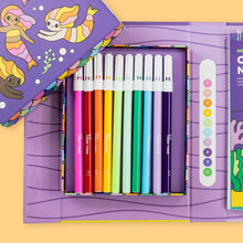 Load image into Gallery viewer, Tiger Tribe Colour by Numbers – Mermaids &amp; Friends – vibrant coloured markers included – the outdoor kid.
